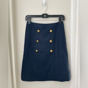 J. CREW Pleat Front Sailor Skirt Linen Blend Size 2